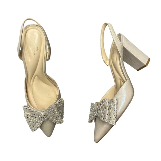 Shoes Heels Block By Jessica Simpson In Cream, Size: 9
