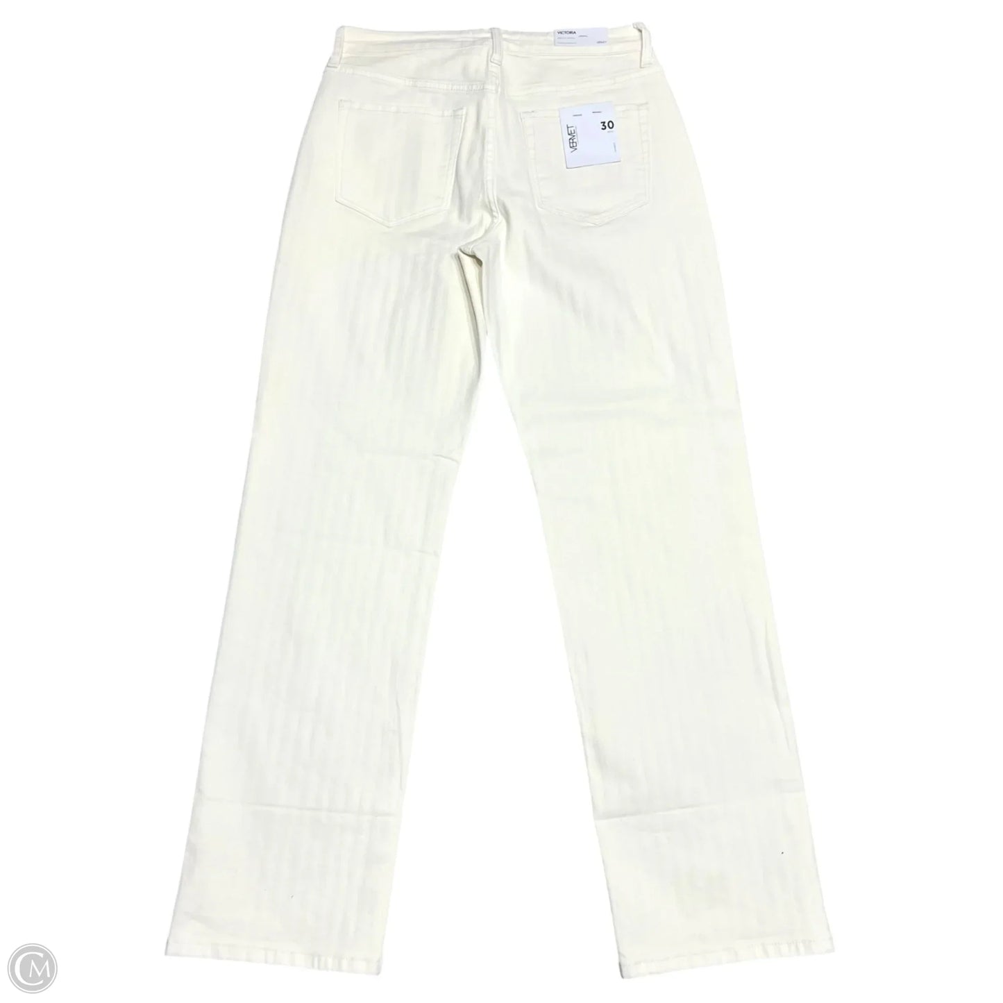 Jeans Straight By Vervet In Cream Denim, Size: 10