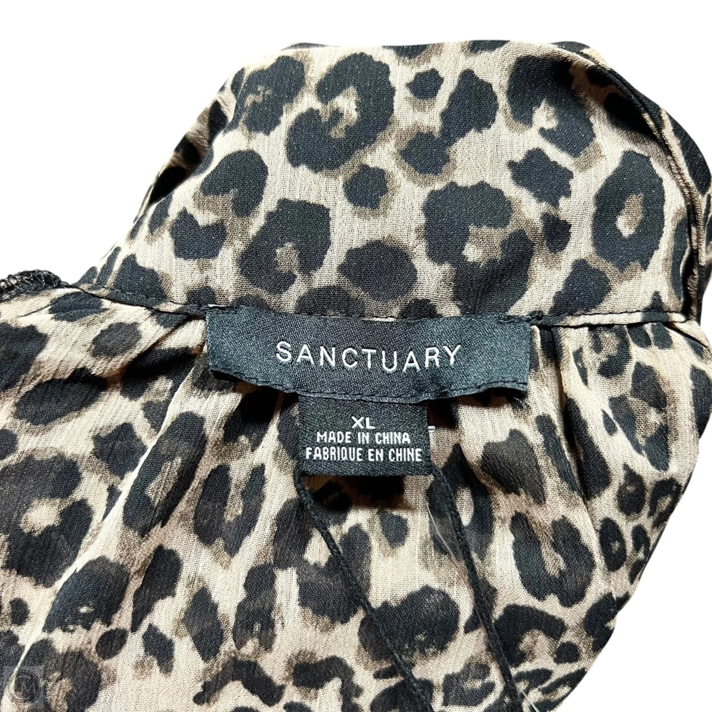 Blouse Short Sleeve By Sanctuary In Animal Print, Size: Xl