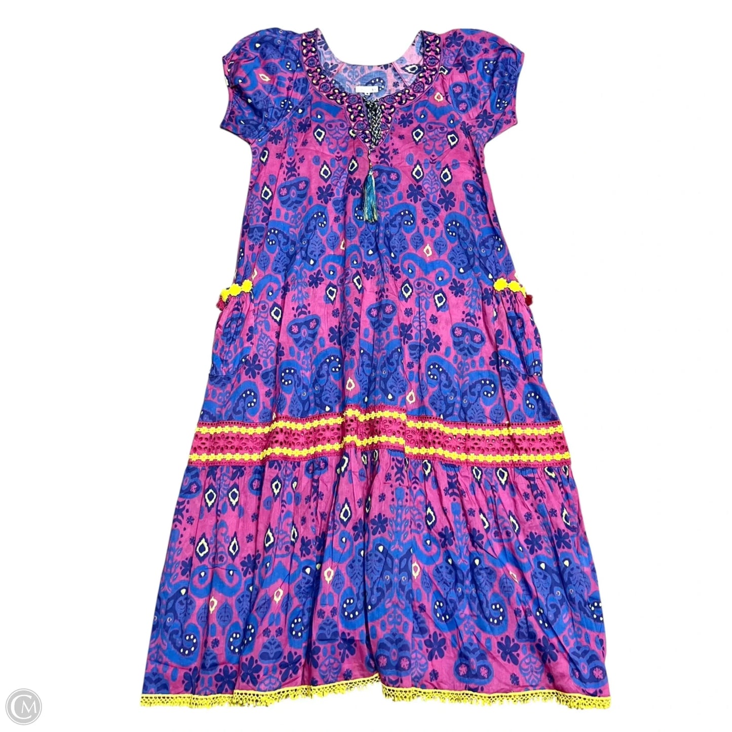 Dress Casual Maxi By Naudic In Blue & Pink, Size: S