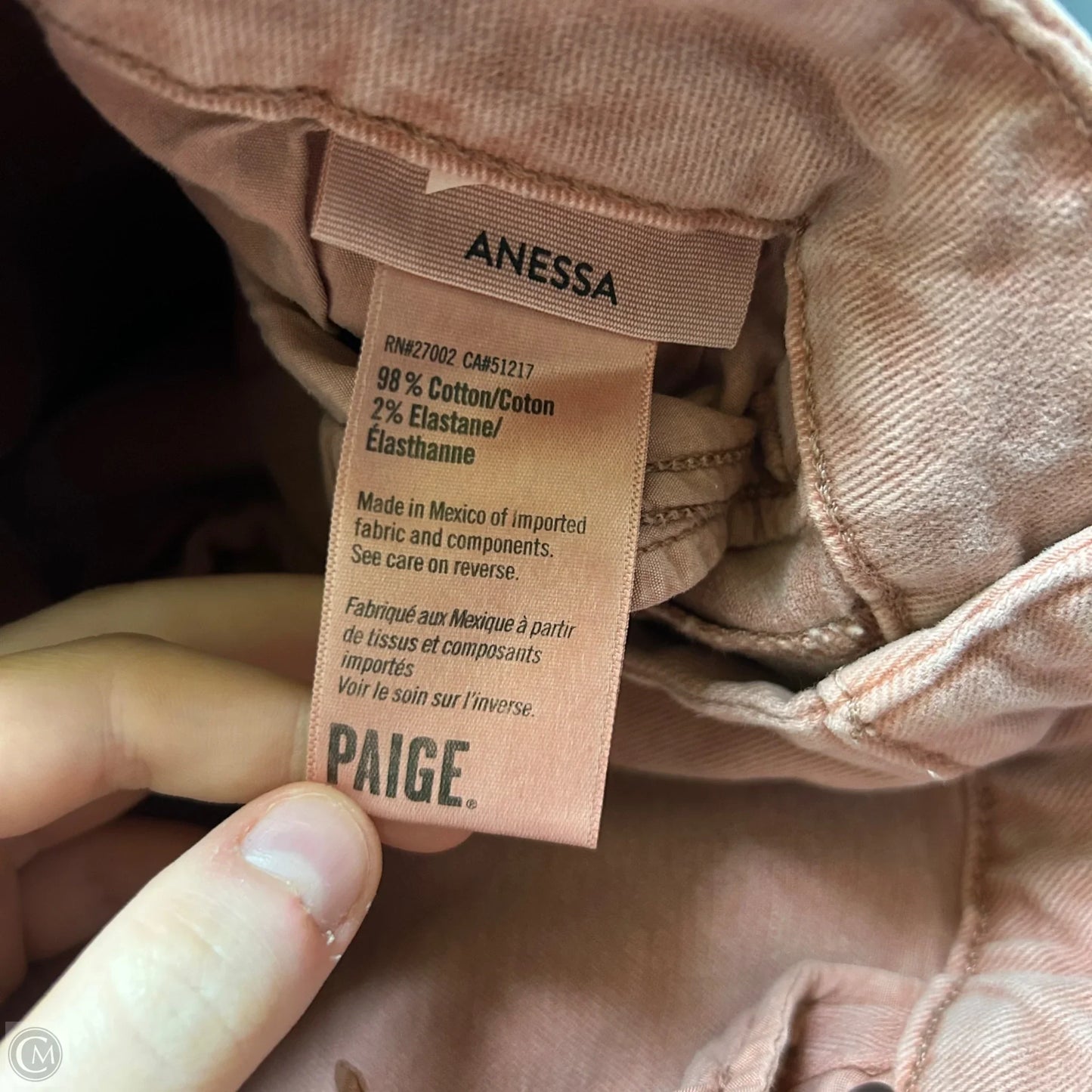 Jeans Wide Leg By Paige In Pink Denim, Size: 8