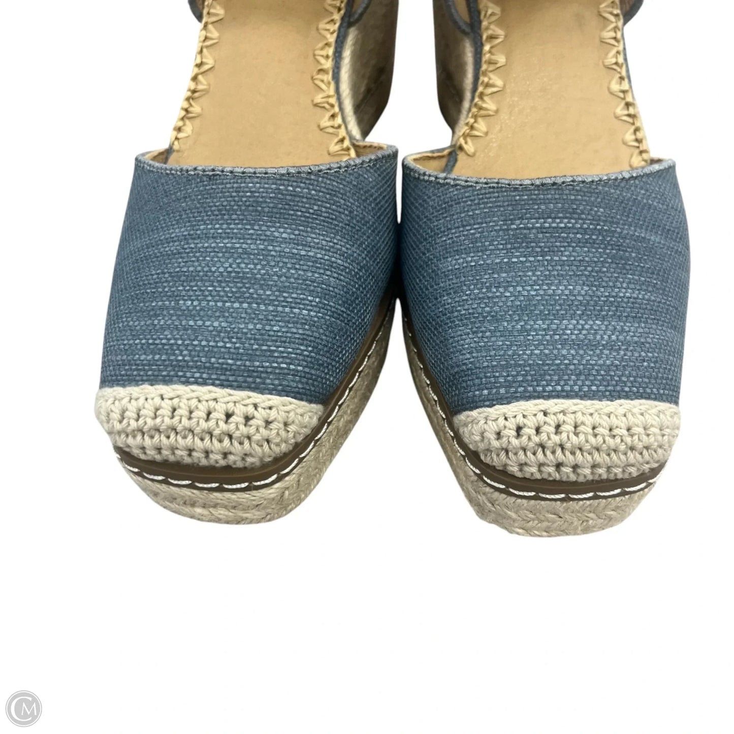 Shoes Heels Wedge By Crown Vintage In Blue Denim, Size: 7