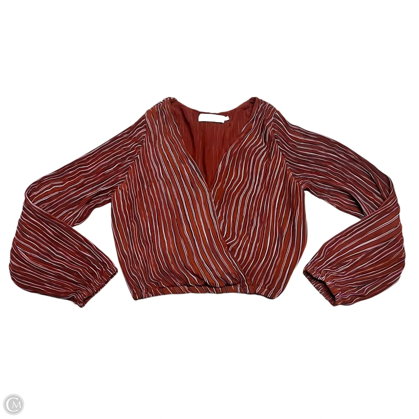 Top Long Sleeve By Astr The Label In Maroon, Size: L