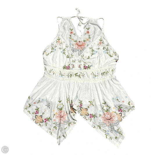 Top Sleeveless By Anthropologie In Green & White, Size: L