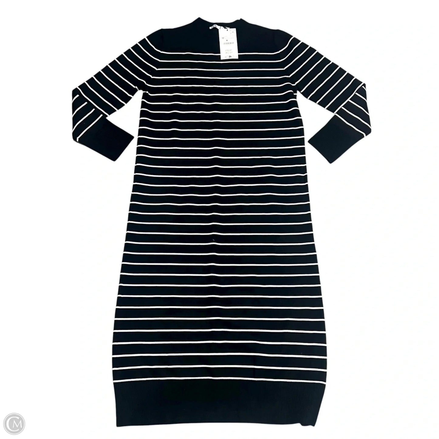Dress Sweater By Zara In Black & White, Size: M