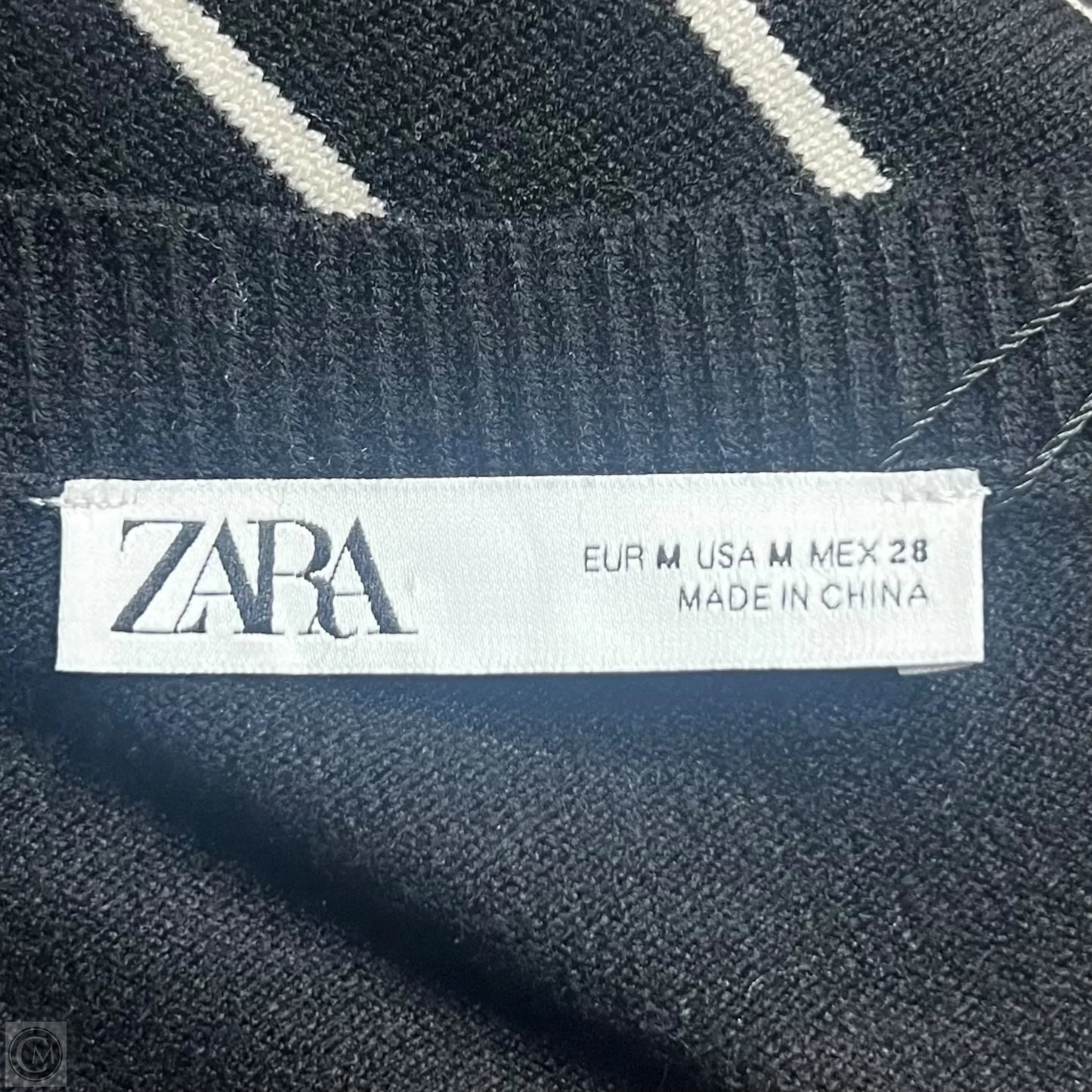 Dress Sweater By Zara In Black & White, Size: M
