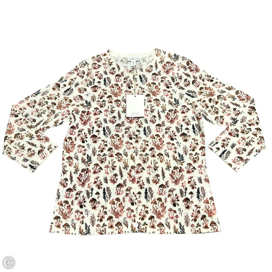 Cardigan By Garnet Hill In Cream & Red, Size: M