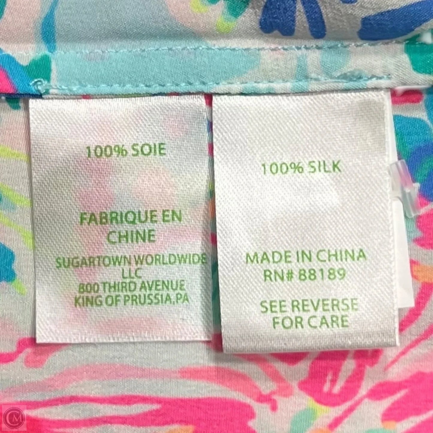 Top Long Sleeve Designer By Lilly Pulitzer In Blue & Pink, Size: S