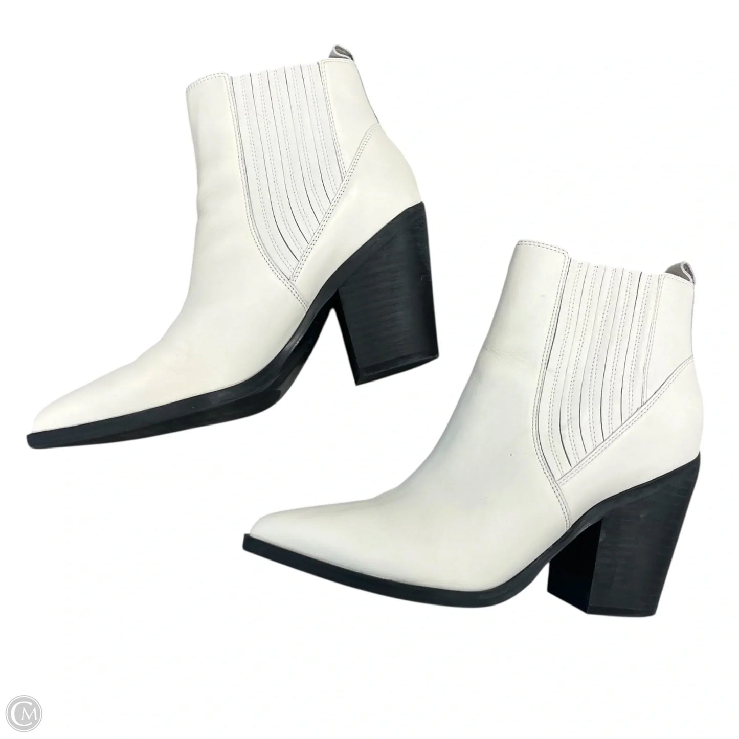 Boots Ankle Heels By Marc Fisher In Cream, Size: 10