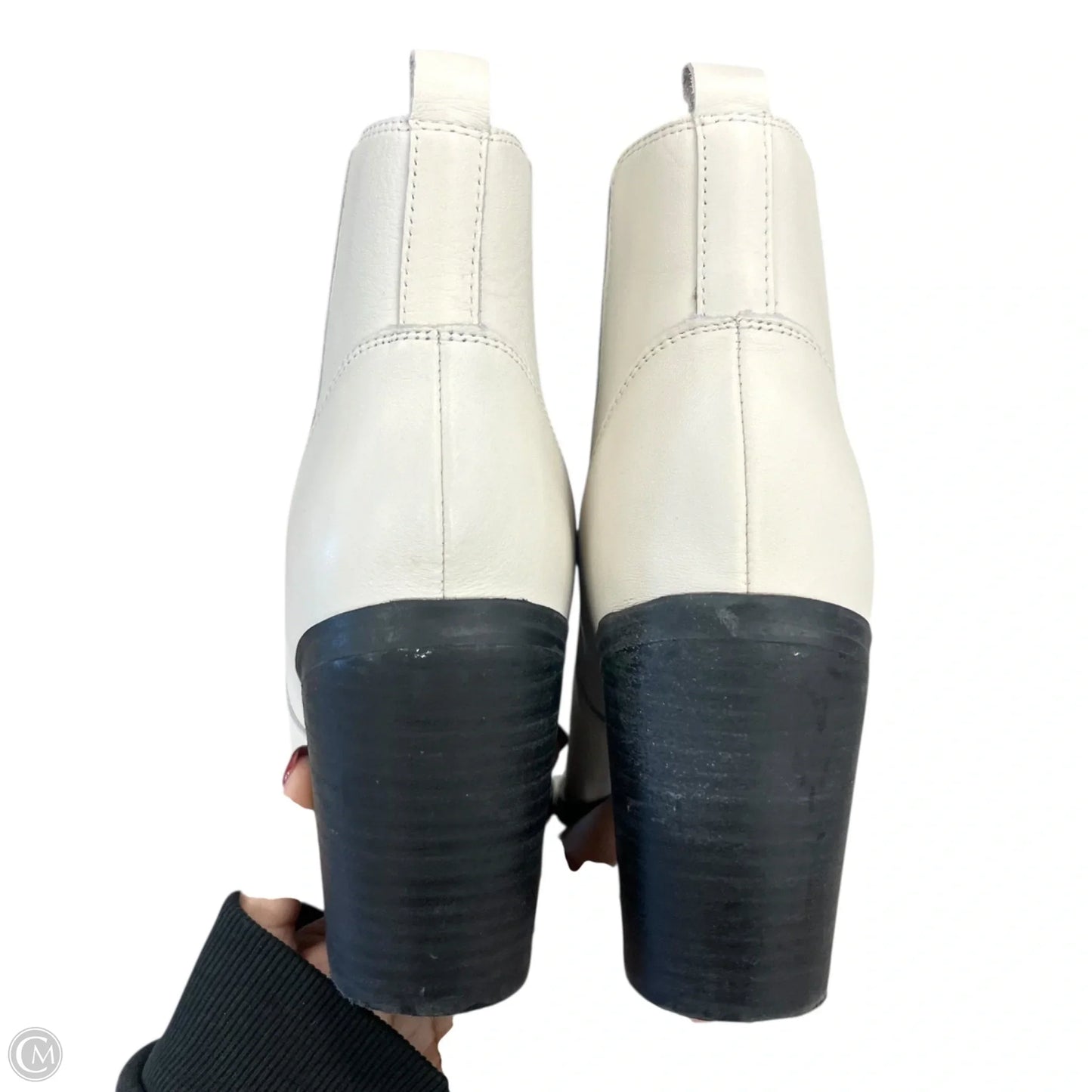 Boots Ankle Heels By Marc Fisher In Cream, Size: 10