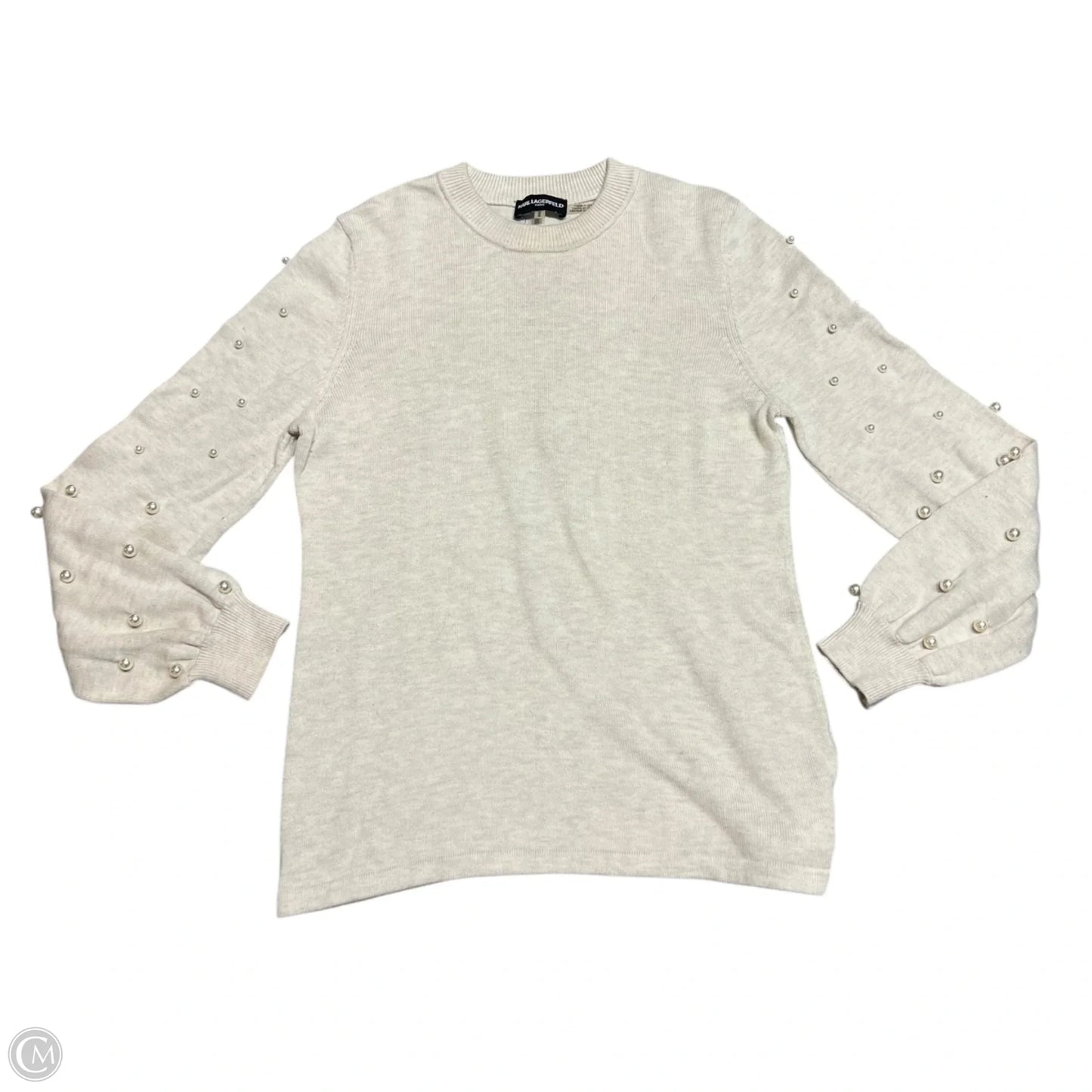 Sweater Designer By Karl Lagerfeld In Beige, Size: M