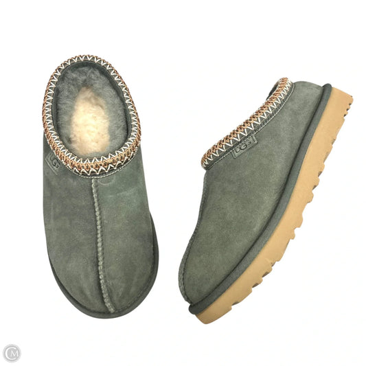 Slippers Designer By Ugg In Green & Tan, Size: 8