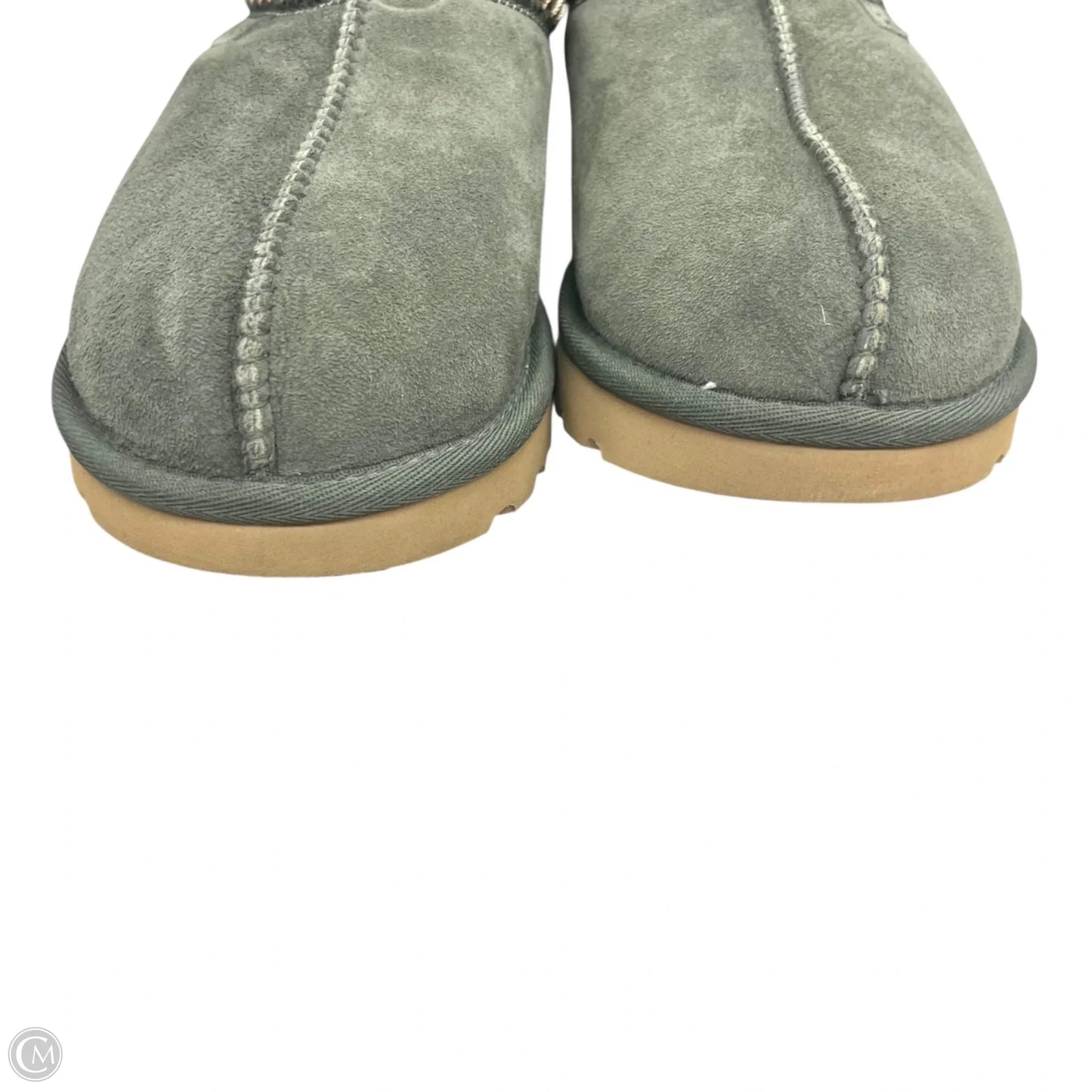 Slippers Designer By Ugg In Green & Tan, Size: 8