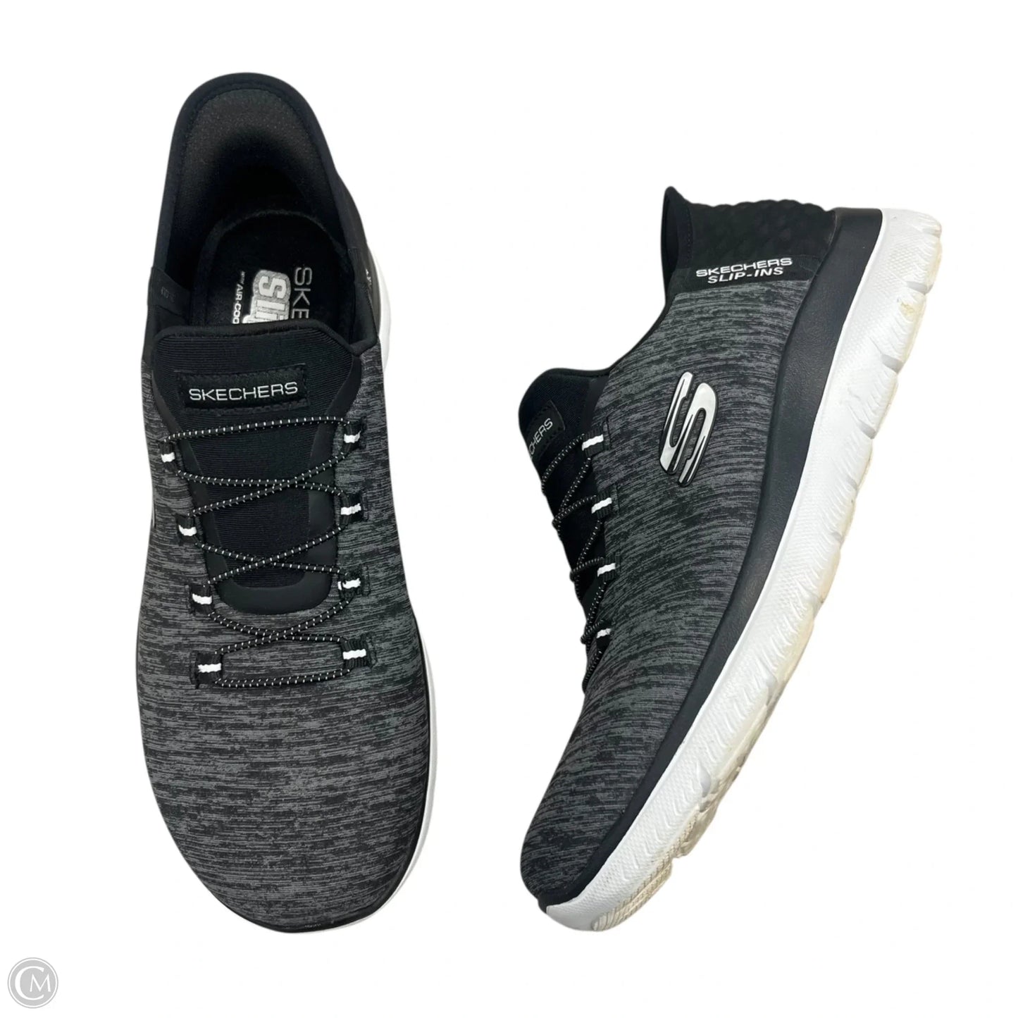 Shoes Sneakers By Skechers In Black & Grey, Size: 9