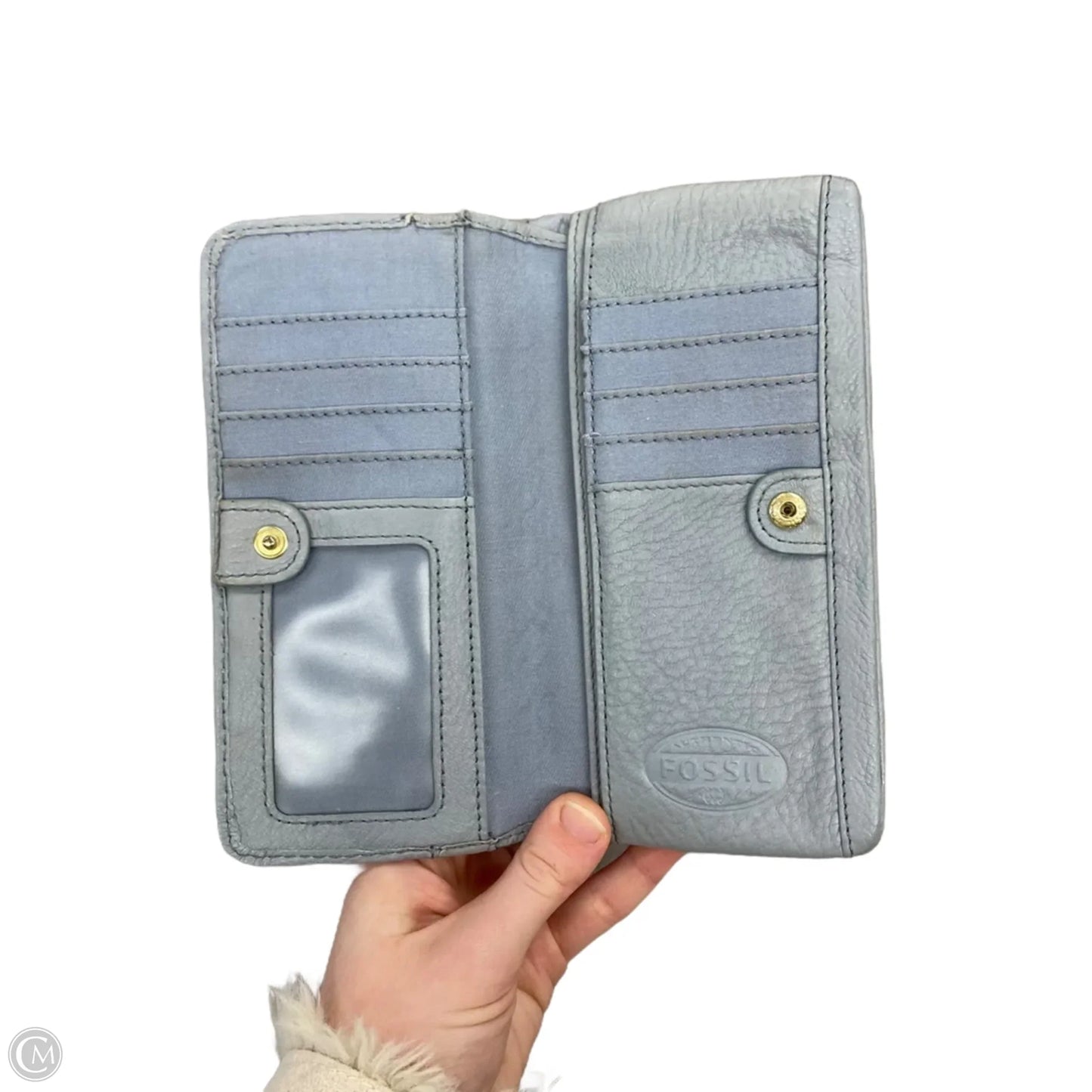 Wallet Leather By Fossil, Size: Medium