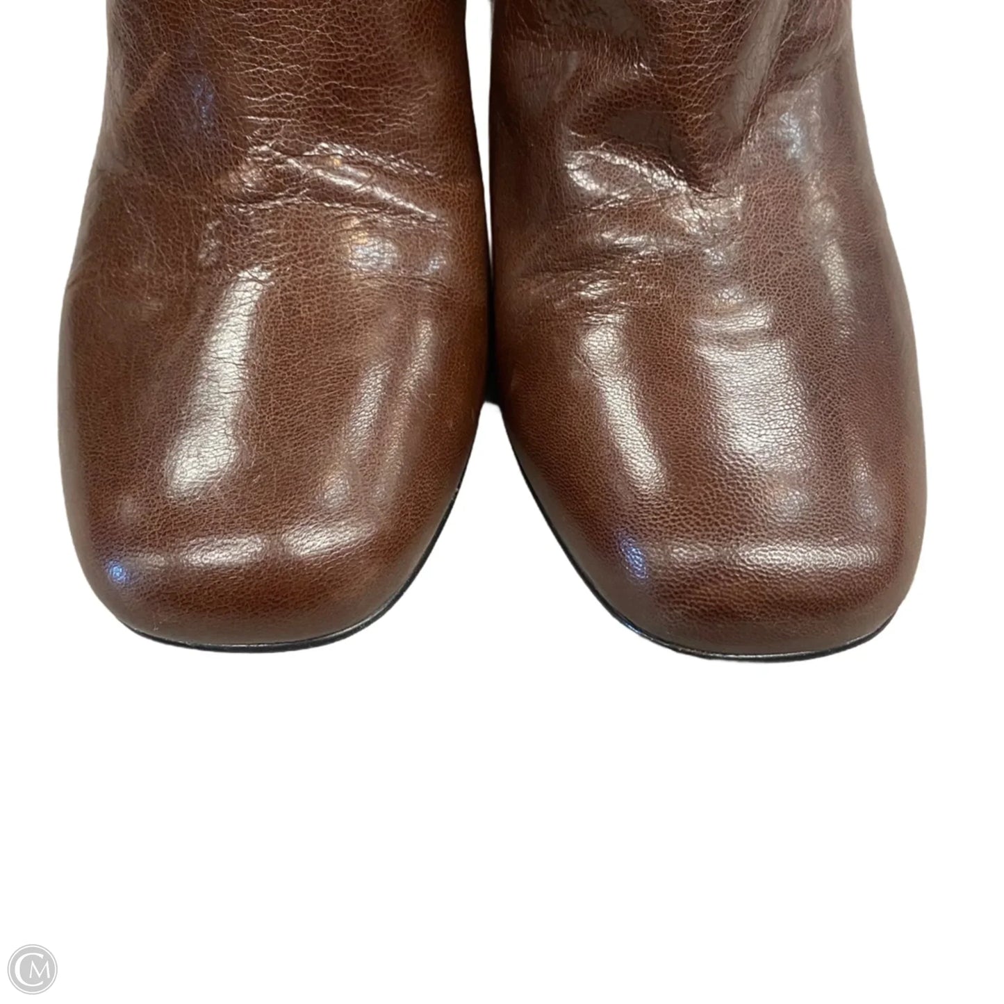 Boots Ankle Heels By Nine West In Brown, Size: 10.5