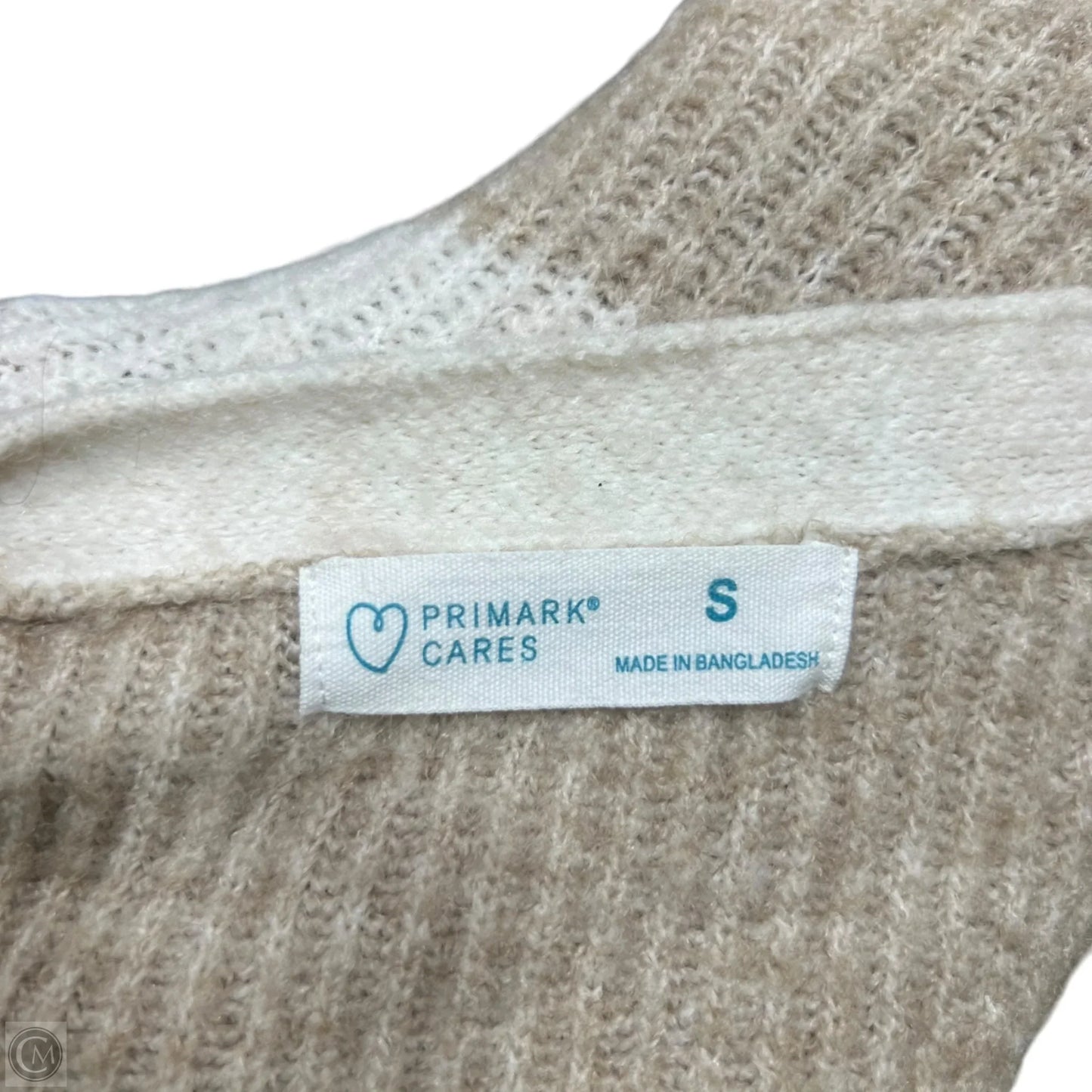 Sweater Cardigan By Primark In Cream & Tan, Size: S