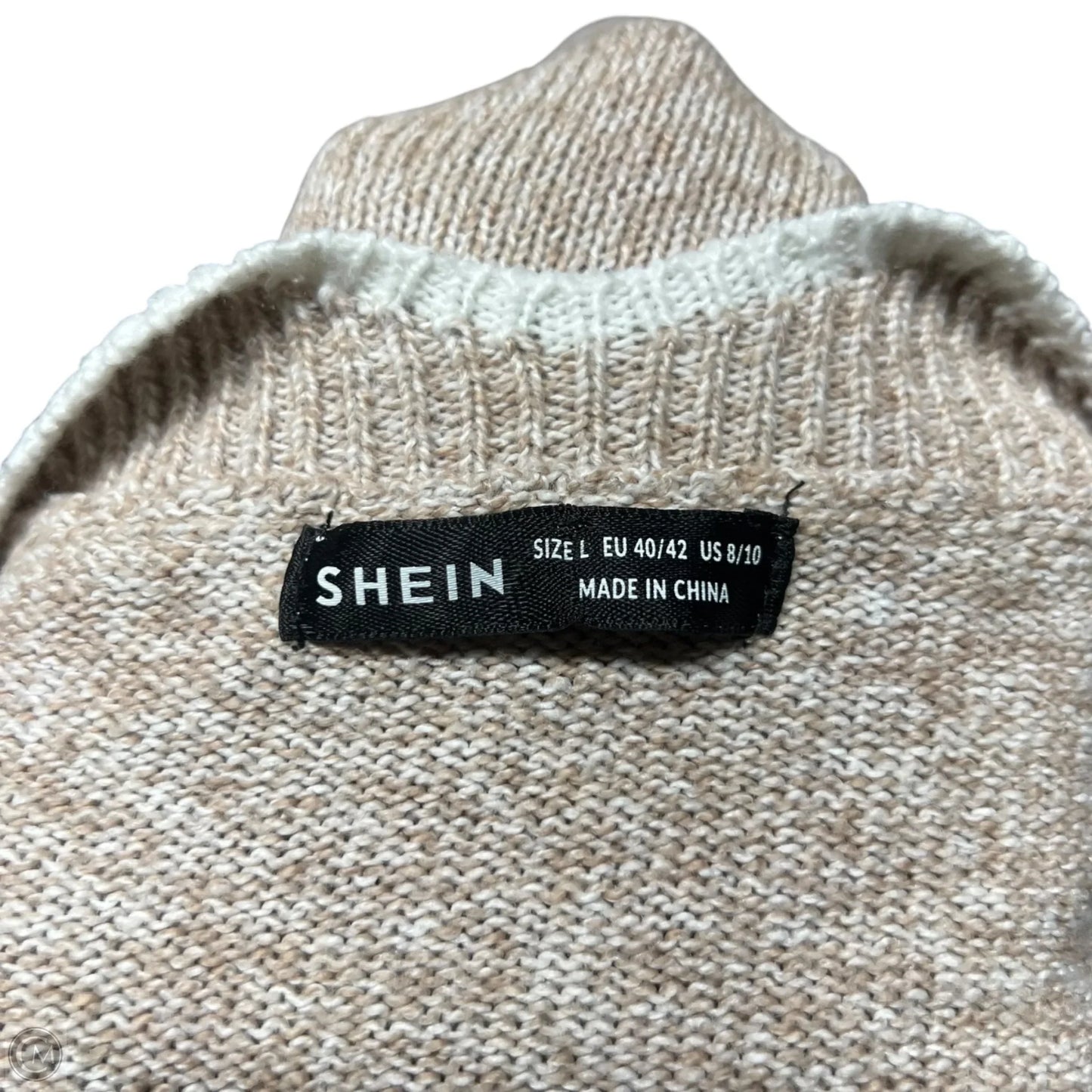Sweater By Shein In Cream & Tan, Size: L