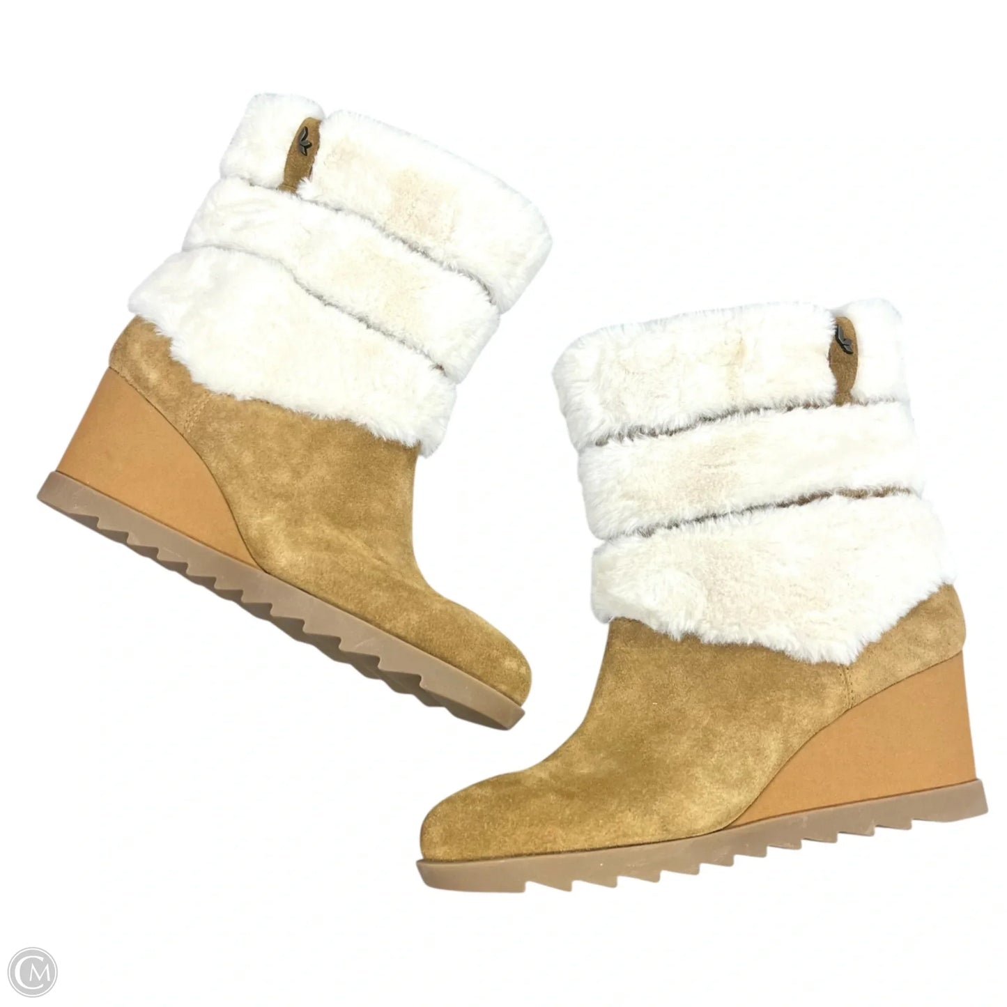 Boots Ankle Heels By Koolaburra By Ugg In Brown & Cream, Size: 12