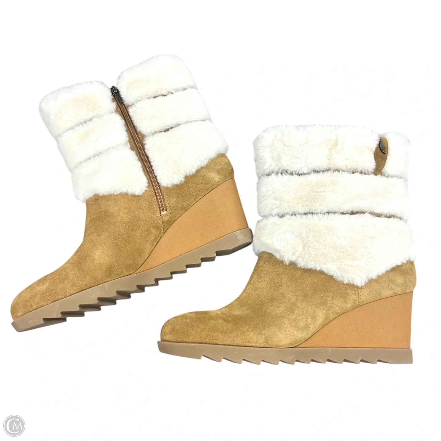 Boots Ankle Heels By Koolaburra By Ugg In Brown & Cream, Size: 12