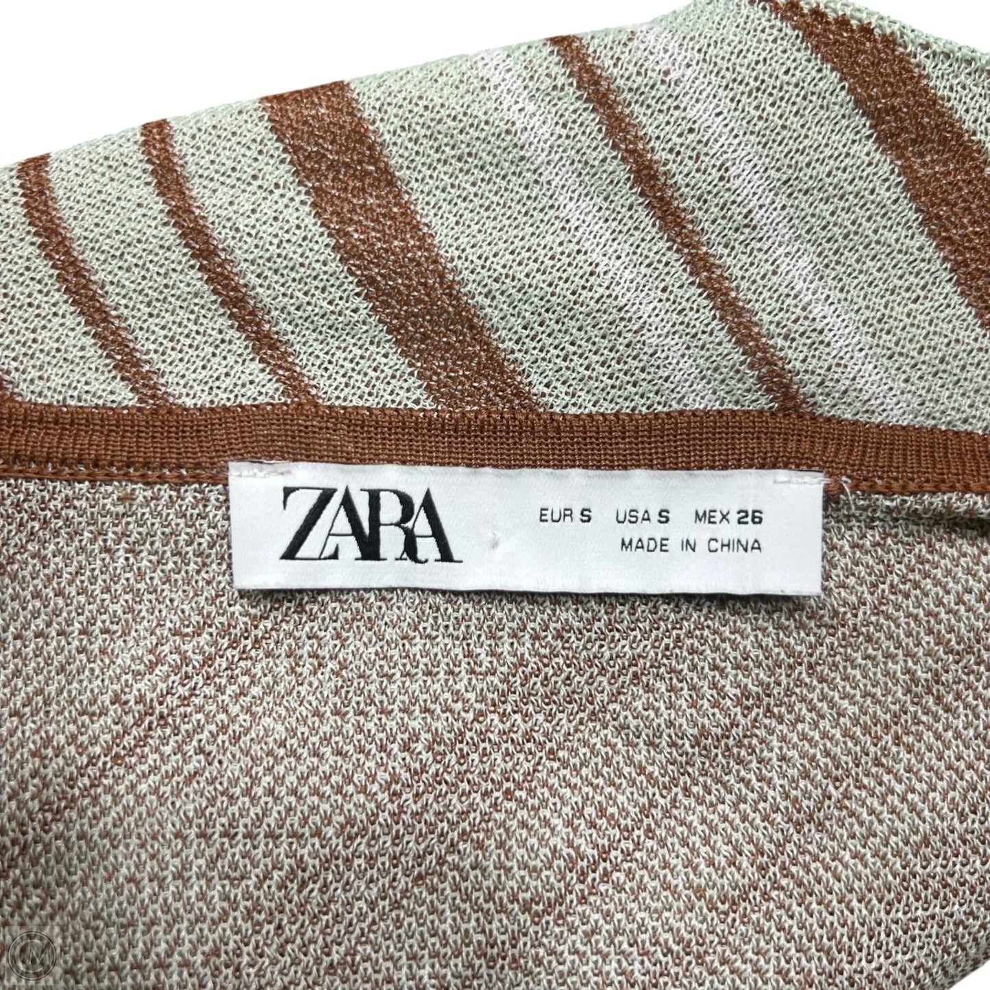 Cardigan By Zara In Brown & Green, Size: S