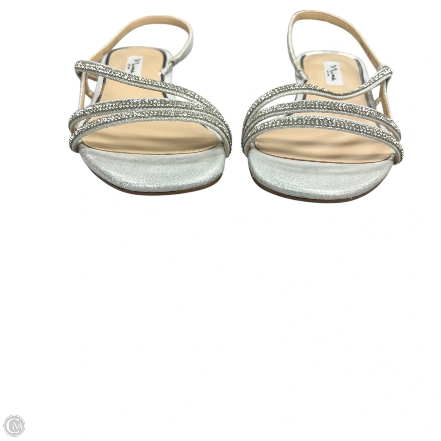 Sandals Heels Block By Nina In Silver, Size: 10