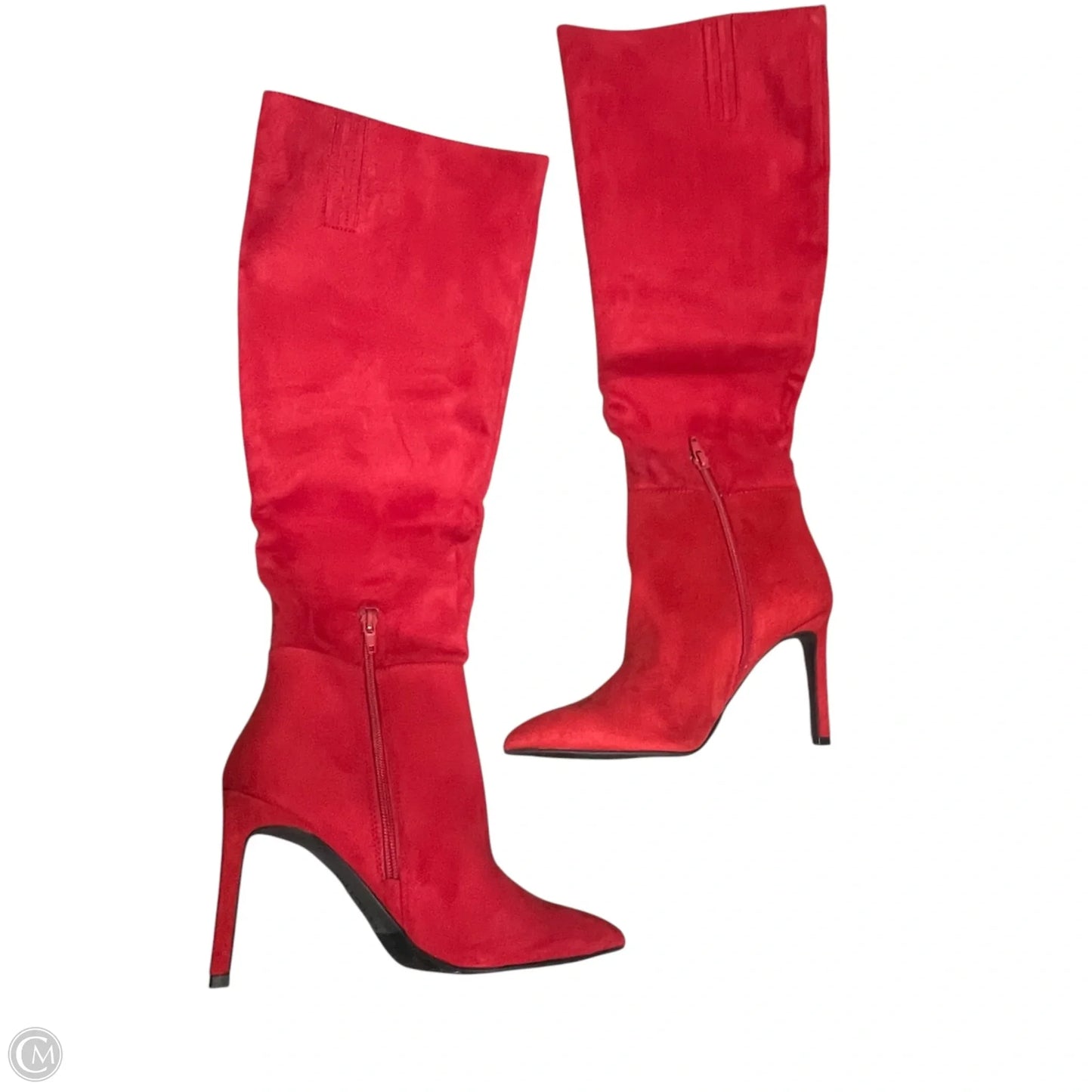 Boots Knee Heels By Open Edit In Red, Size: 8