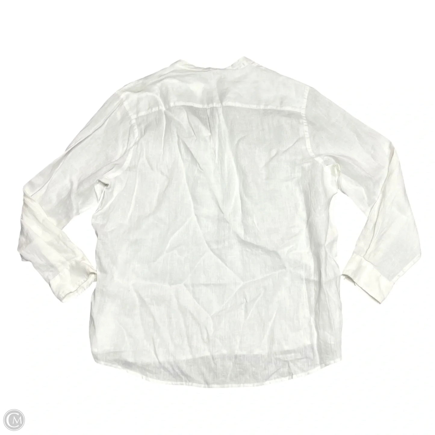 Top Long Sleeve Basic By Perry Ellis In White, Size: Xxl