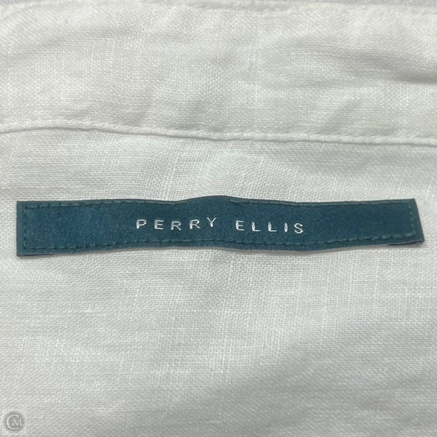 Top Long Sleeve Basic By Perry Ellis In White, Size: Xxl