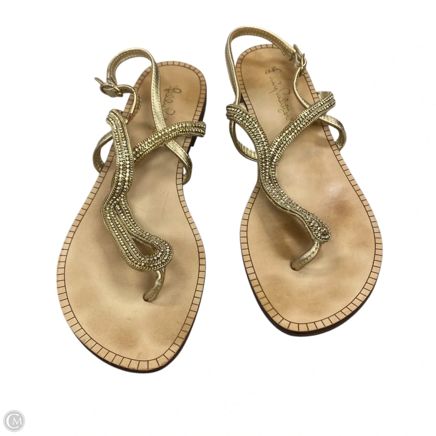 Sandals Designer By Lilly Pulitzer In Gold, Size: 7