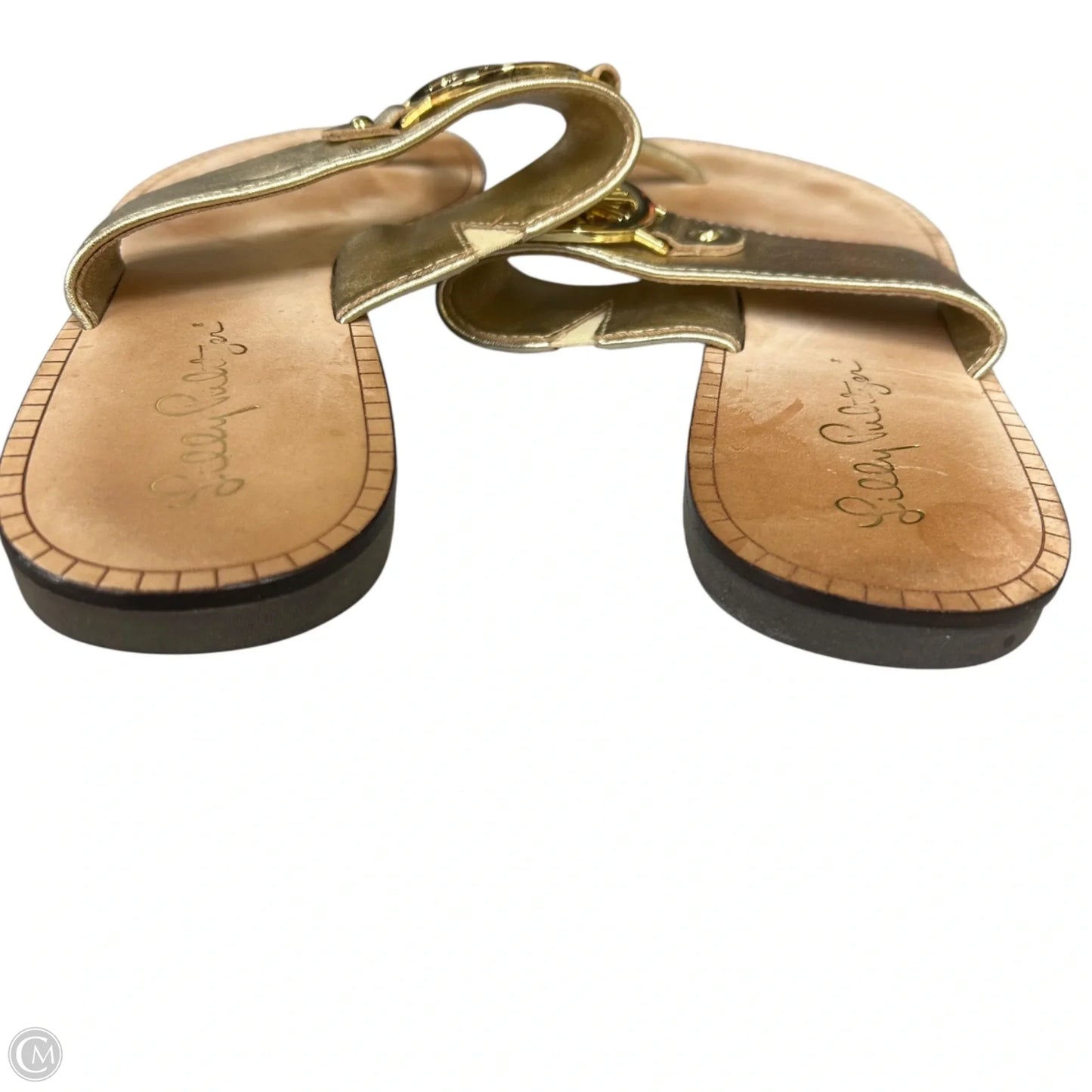 Sandals Designer By Lilly Pulitzer In Gold, Size: 7.5