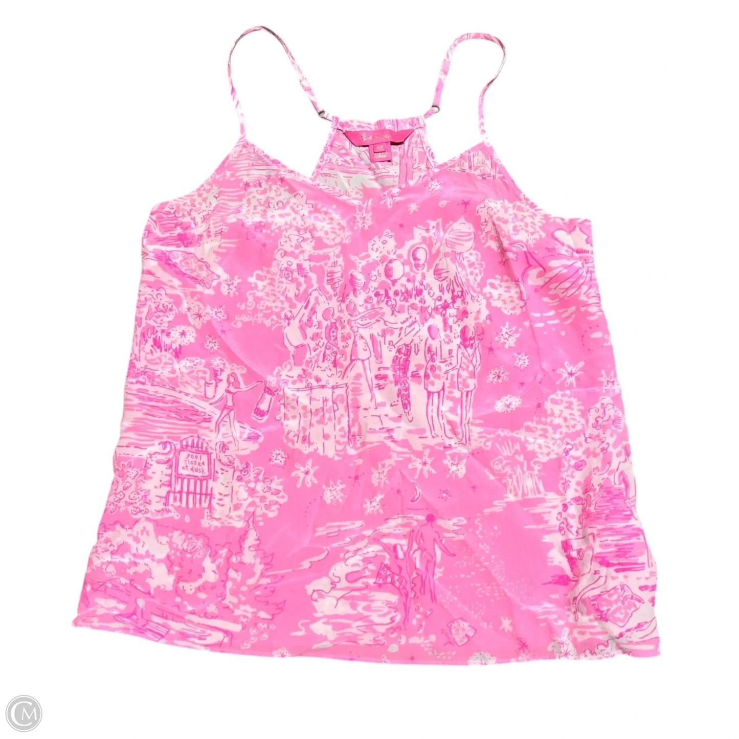Top Sleeveless Designer By Lilly Pulitzer In Pink & White, Size: Xs