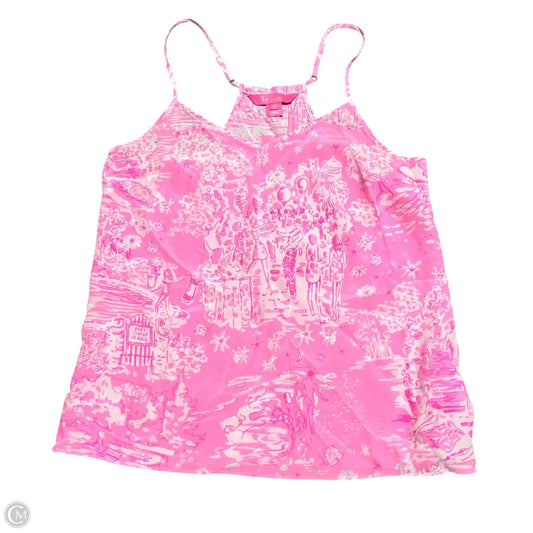 Top Sleeveless Designer By Lilly Pulitzer In Pink & White, Size: Xs