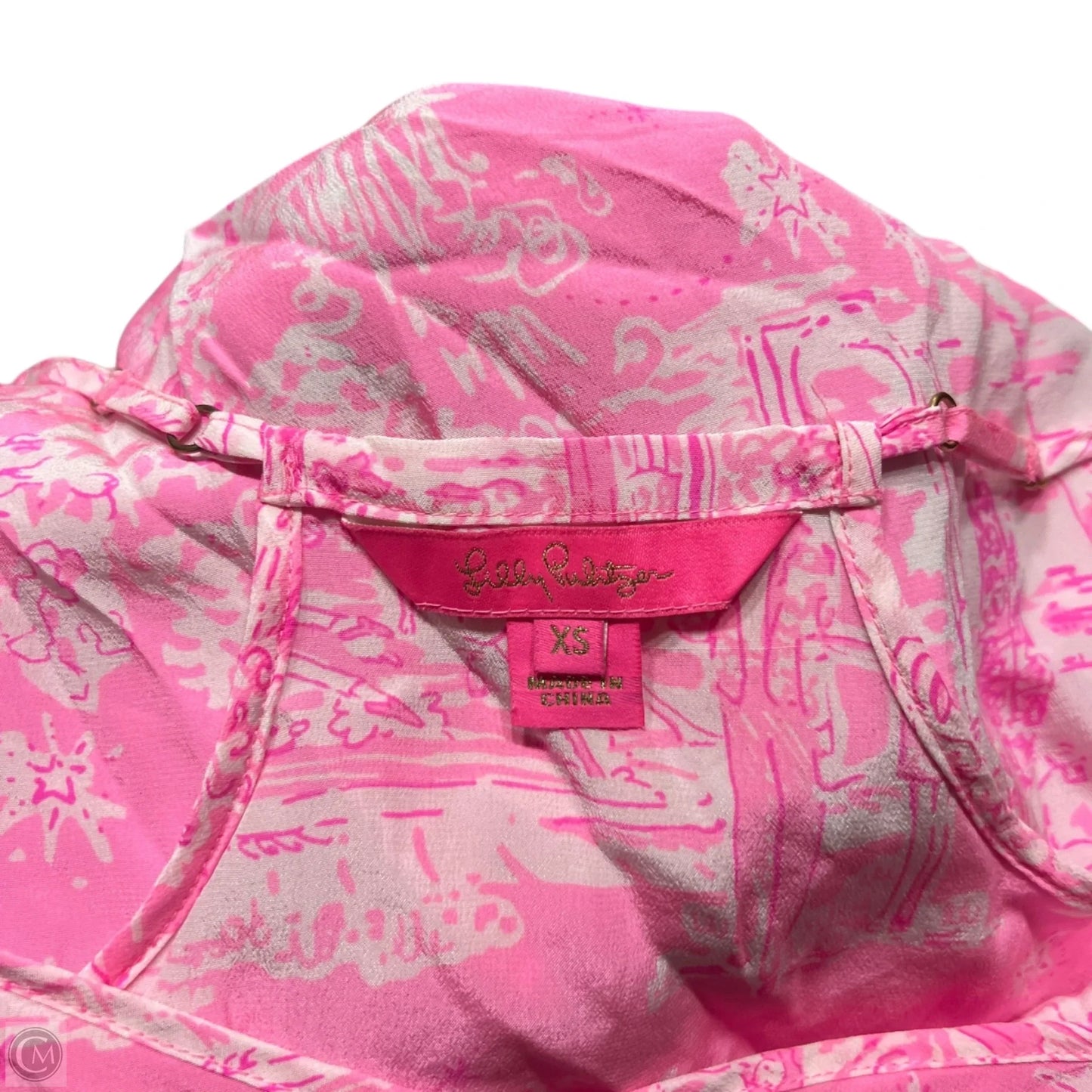 Top Sleeveless Designer By Lilly Pulitzer In Pink & White, Size: Xs