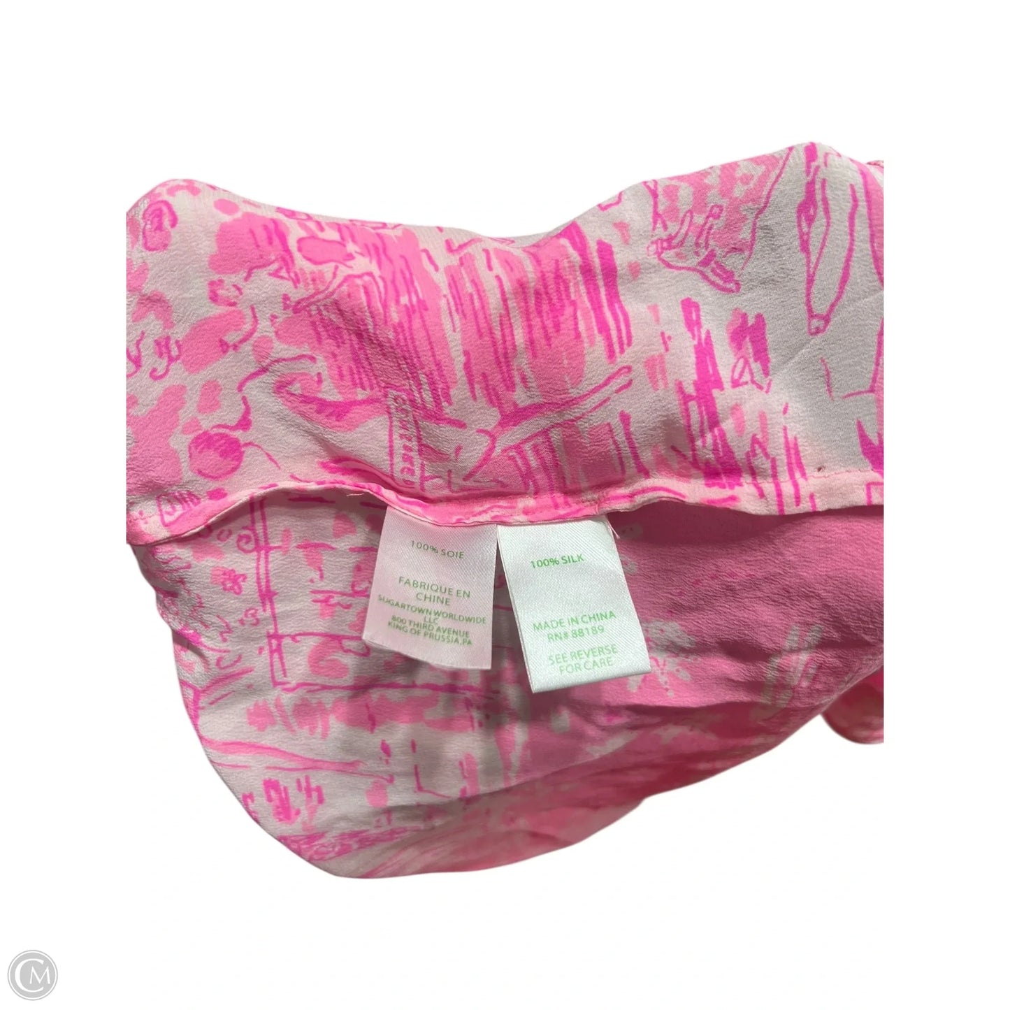 Top Sleeveless Designer By Lilly Pulitzer In Pink & White, Size: Xs