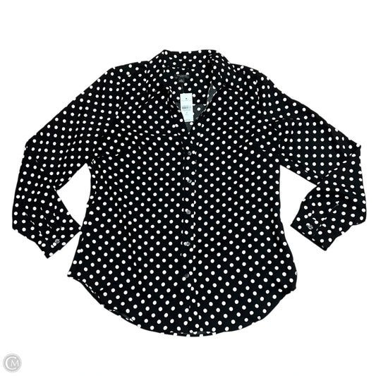 Top Long Sleeve By Ann Taylor In Polkadot Pattern, Size: M
