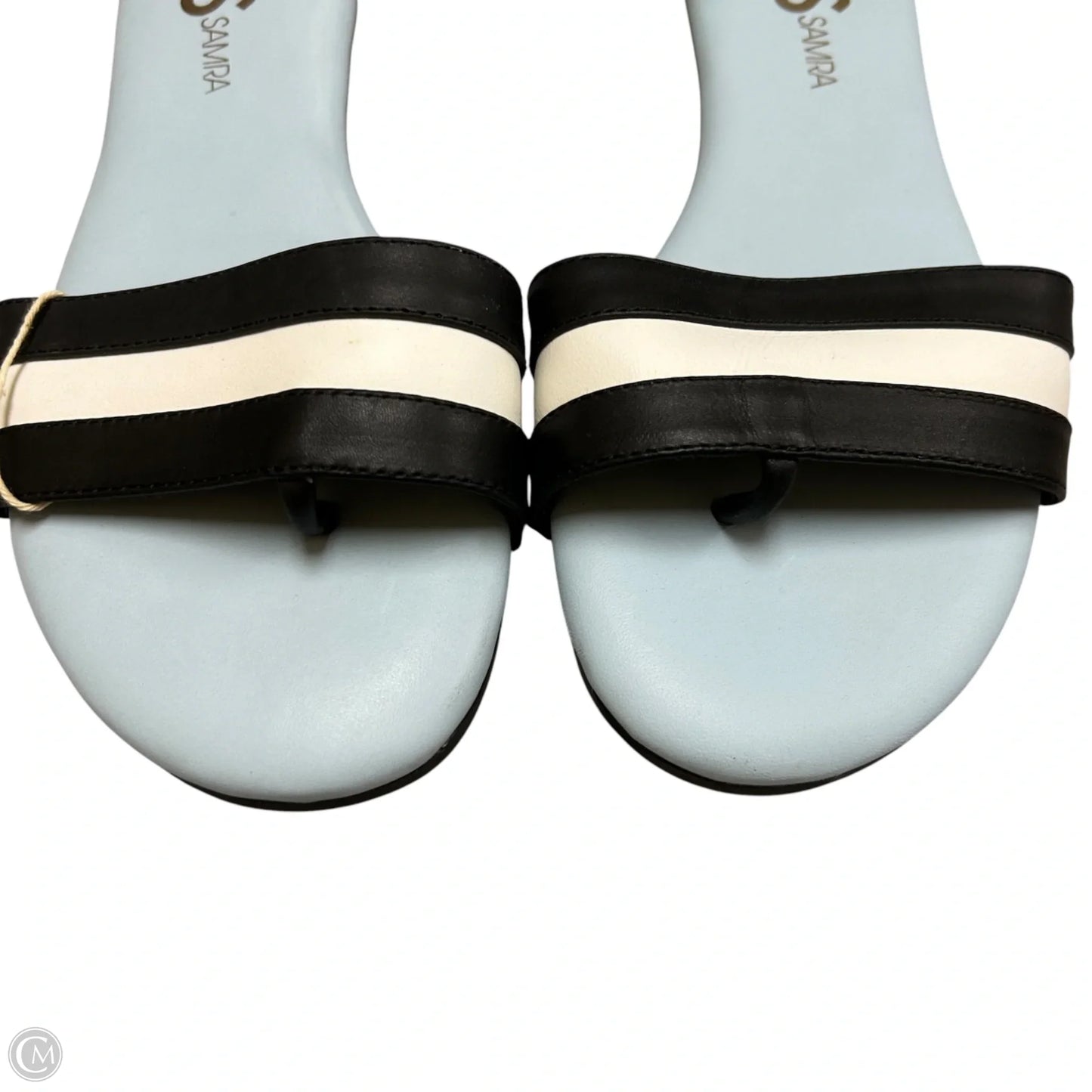 Sandals Flip Flops By Yosi Samra In Black & White, Size: 7