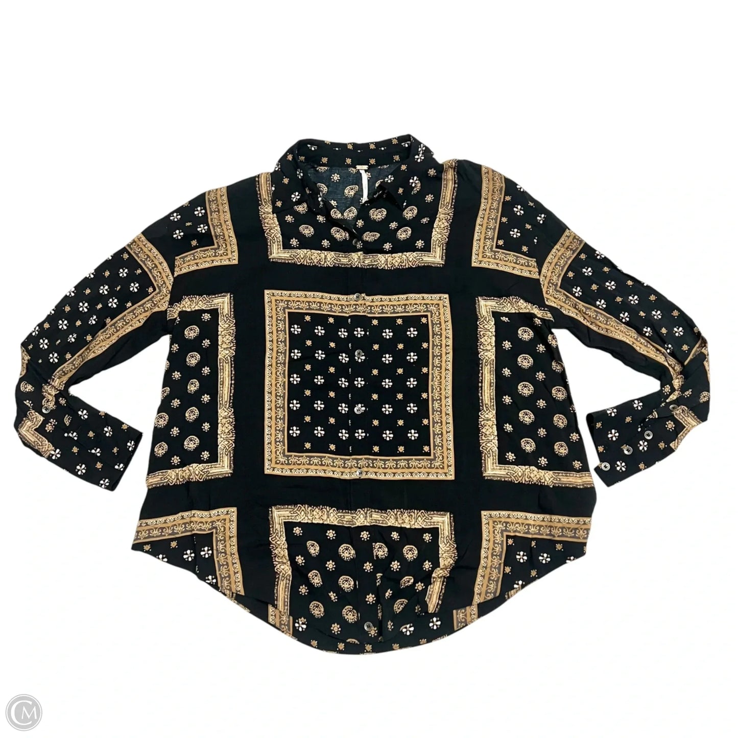 Top Long Sleeve By Free People In Black & Tan, Size: Xs