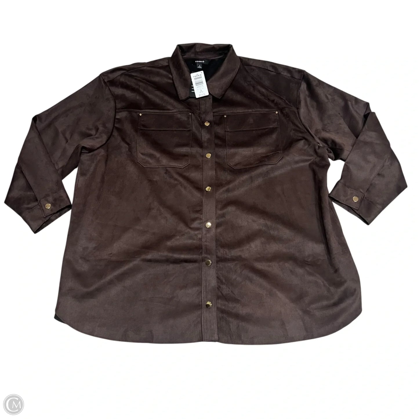 Top Long Sleeve By Torrid In Brown, Size: 3x