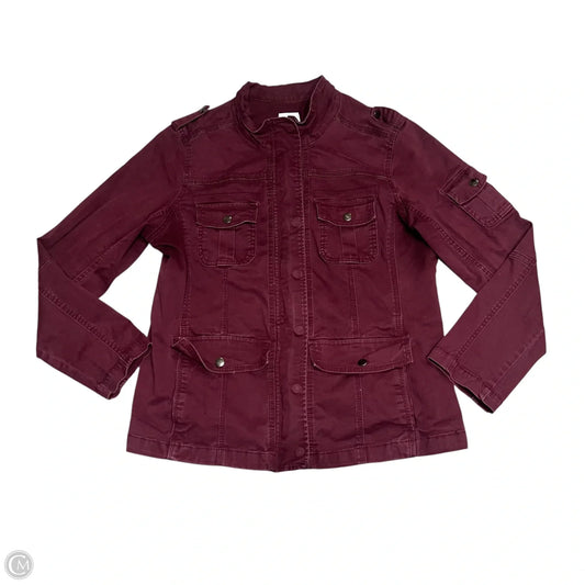 Jacket Denim By Kensie In Maroon, Size: Xl