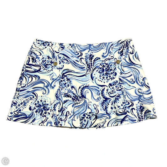 Skort Designer By Lilly Pulitzer In Blue & White, Size: Xl