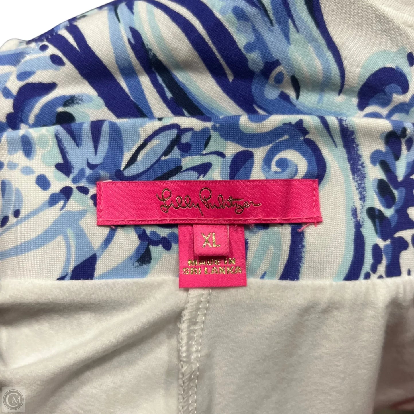 Skort Designer By Lilly Pulitzer In Blue & White, Size: Xl