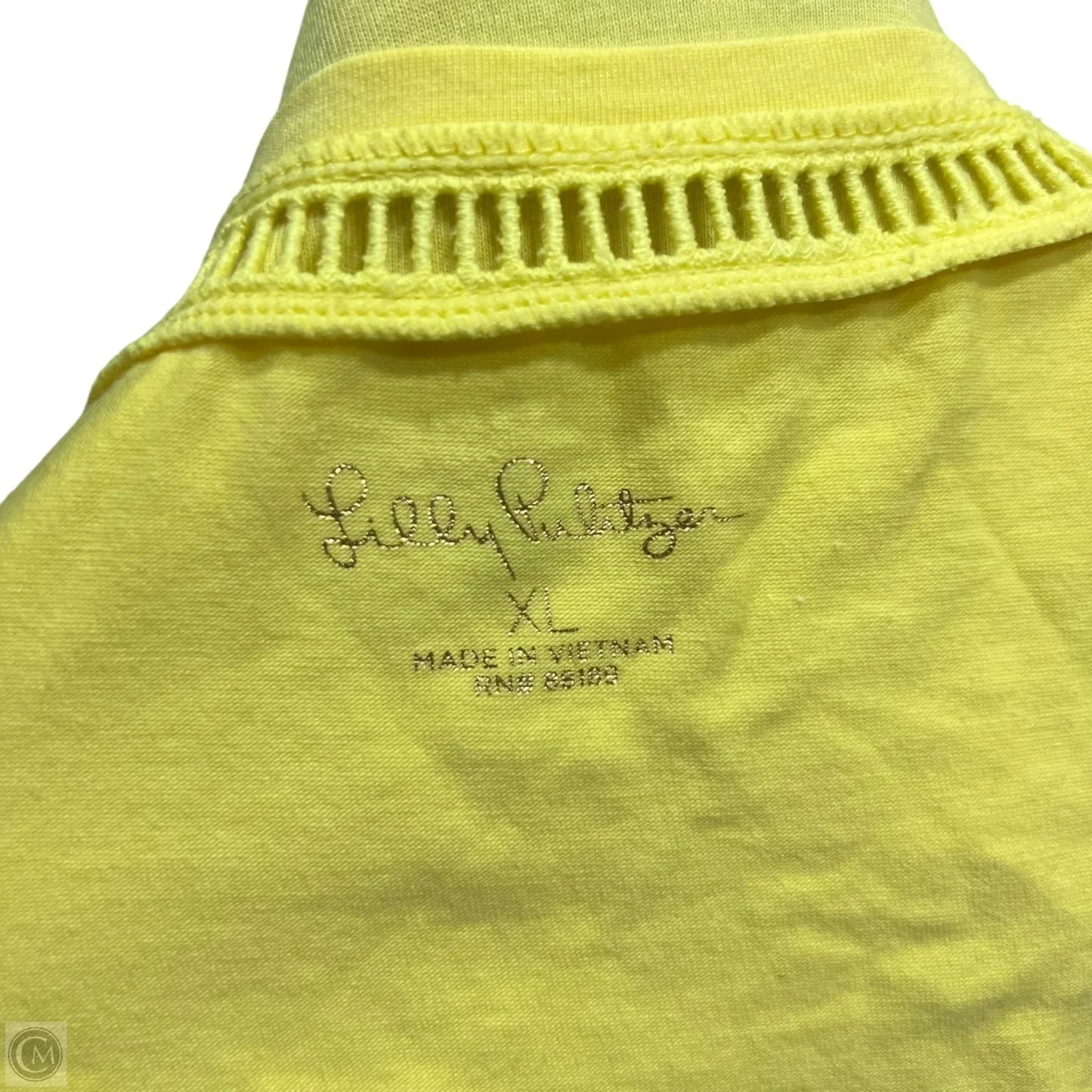 Top Sleeveless Designer By Lilly Pulitzer In Yellow, Size: Xl