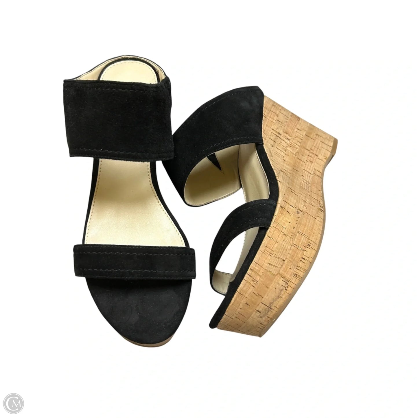 Sandals Heels Wedge By Marc Fisher In Black, Size: 9.5