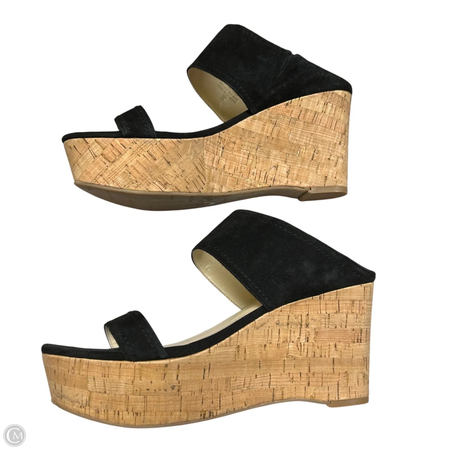 Sandals Heels Wedge By Marc Fisher In Black, Size: 9.5