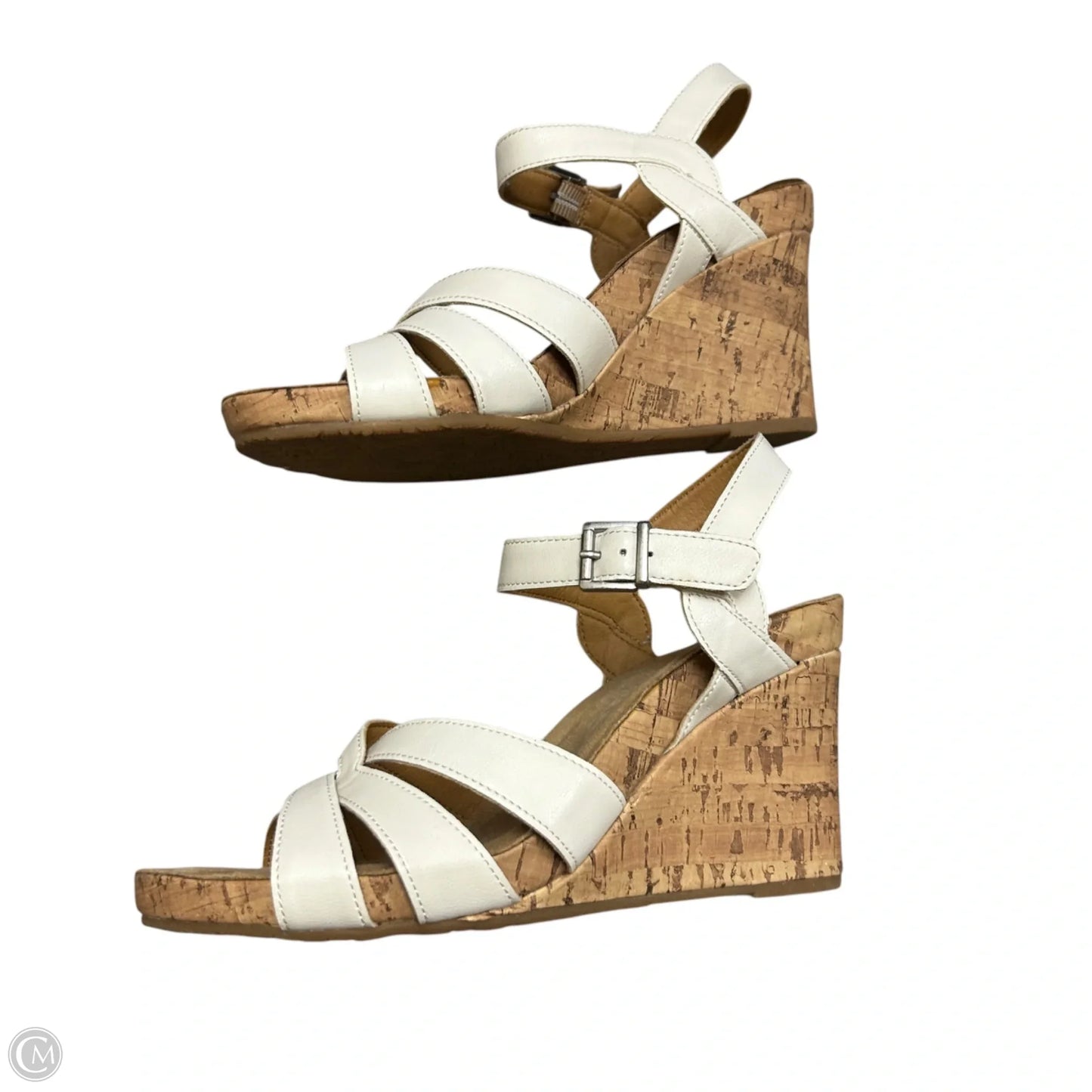 Sandals Heels Wedge By B.O.C In White, Size: 9