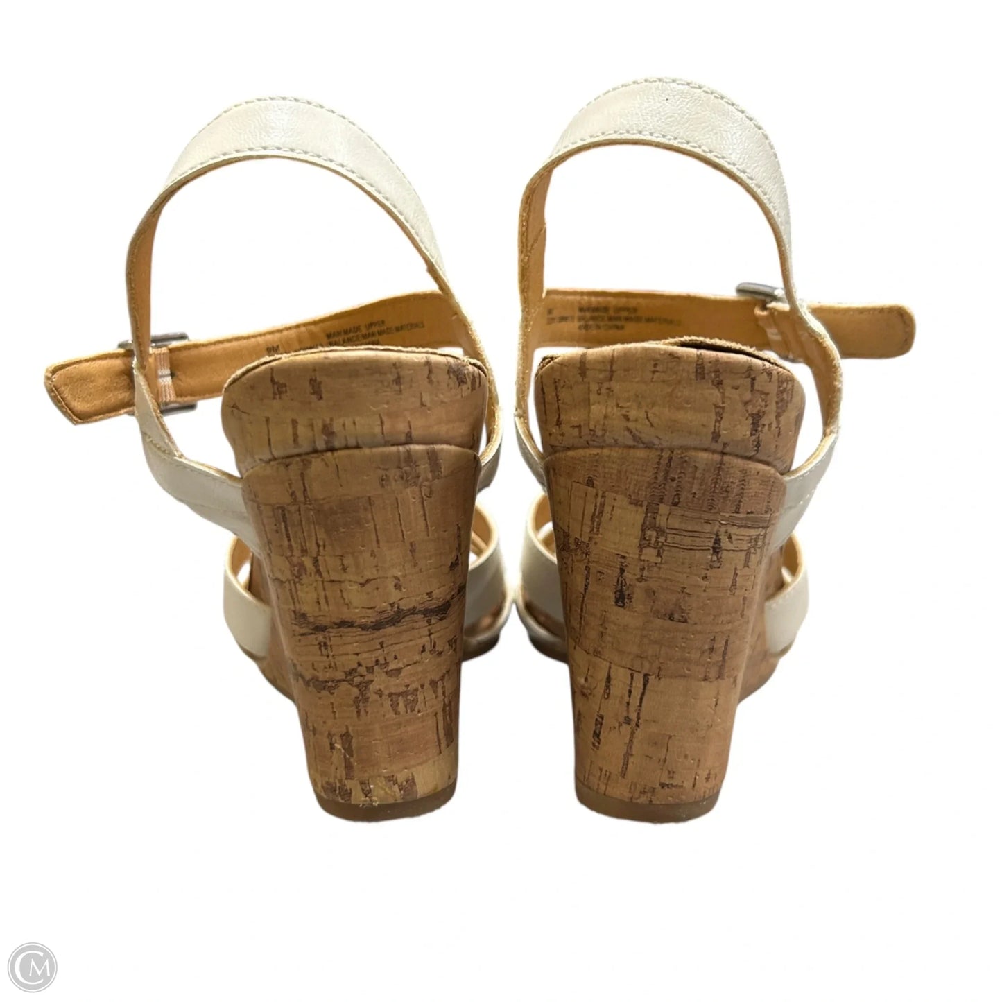 Sandals Heels Wedge By B.O.C In White, Size: 9