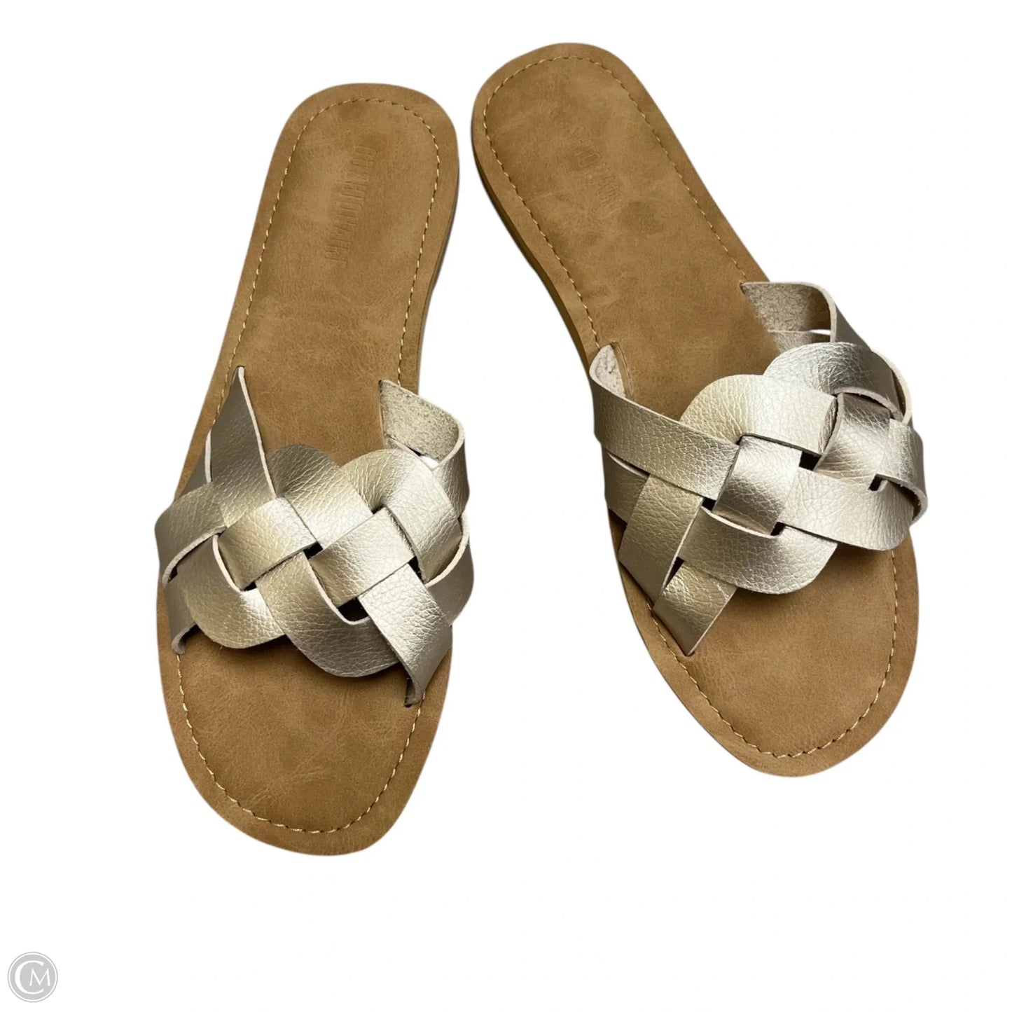 Sandals Flats By Cushionaire In Gold, Size: 10