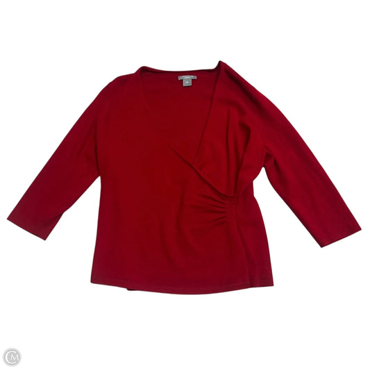 Sweater Cardigan Cashmere By Ann Taylor In Red, Size: Xl