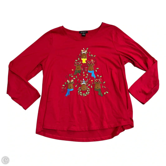 Top Long Sleeve By Project In Red, Size: 1x